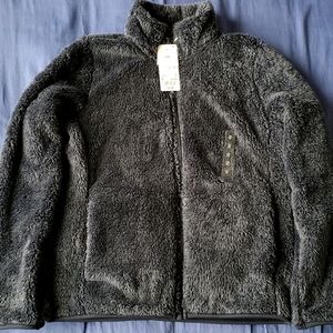 Uniqlo Fluffy Yarn Fleece Zip Jacket Dark Grey S